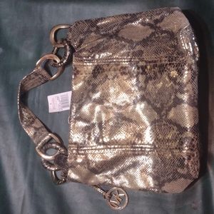 Michael Kors gold snakeskin leather purse
